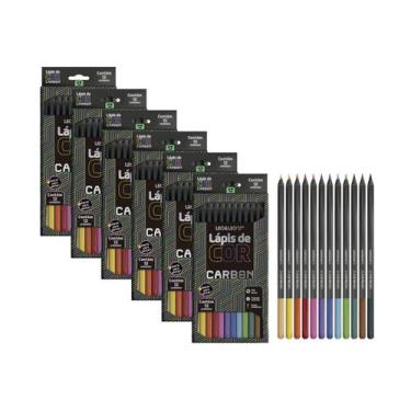 Imagem de Kit com 6 caixa Lápis de cor carbon redondo com 12 cores Leo&Leo, Colo