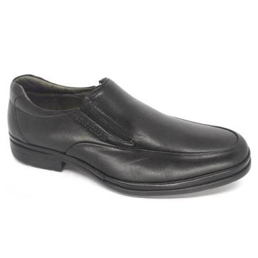 Imagem de Sapato Social Masculino Conforto Couro Leveterapia 46701, Preto, 41