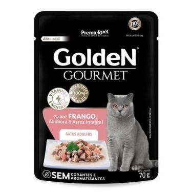 Imagem de Ração Úmida Golden Gourmet Gatos Adultos 70g 10UN, - Premiere Pet, ADU
