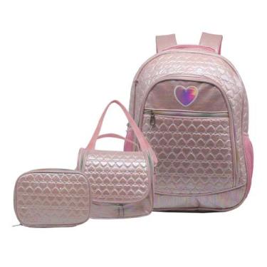 Imagem de Mochila Juvenil Escolar Resistente Qualidade Kit Lancheira Grande Refo