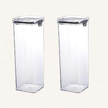 Imagem de Conjunto Kit 2 Porta Pote Mantimentos Grande Travas 2 Litros - Coza