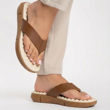 Imagem de Tamanco Feminino Original Confortavel Massageador, Caramelo, 35