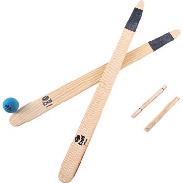 Imagem de Kit Bets Jogo de Taco 2 Tacos Madeira 74cm Empunhadura Emborrachada 2 Casinhas e Sacola Belfix