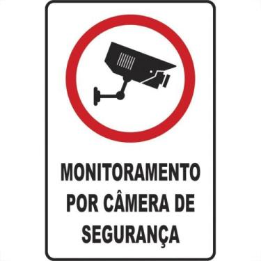 Imagem de Placa Sinalizacao Poliestireno 20X30 ''Monitoramento Por Camera De Seg