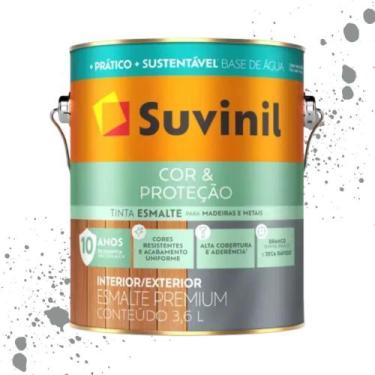Imagem de Esmalte Cor E Proteção Base Água Brilhante Preto Suvinil 3,6L - SUVINI