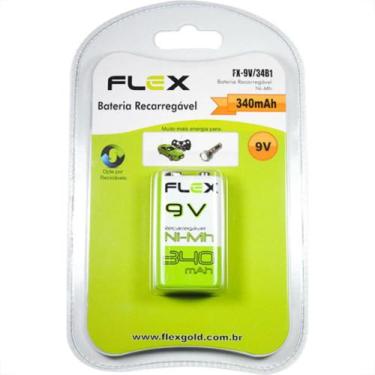 Imagem de Pilha Bateria Flex 9V Recarr.340Mah - FLEX XCELL FORA DE LINHA