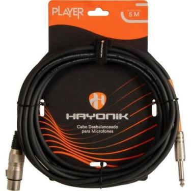 Imagem de Cabo Para Microfone Player XLR(F) X P10 5m Preto Hayonik