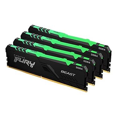 Imagem de KF426C16BBAK4/64 - Kit de memórias de 64GB (4 x 16GB) DIMM DDR4 2666Mhz FURY Beast RGB 1,2V 1Rx8 288 pinos para desktop/gamers