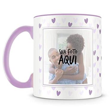 Imagem de Caneca Personalizada Corações - Lilás (2 Fotos)