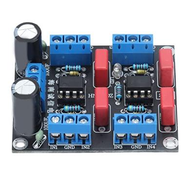 Imagem de Eujgoov Placa pré-amplificadora 4 canais duplo 12V-15V DC pré-amplificador módulo módulo módulo amplificador de áudio NE5532