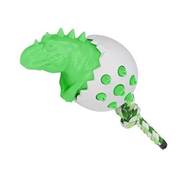 Imagem de 01 02 015 Brinquedos de mastigar para cães com ovo de dinossauro, brinquedos de mastigar para cães, cuidados dentários para cães, verde