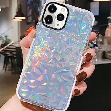 Imagem de Diamond laser Clear Phone cases For iphone 12 11 Pro max 11 7 8 X XS Max XR Soft silicone jelly cover,colorful white,For iPhone11 Pro Max