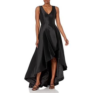 Imagem de Calvin Klein Vestido feminino sem mangas decote em V alto baixo, Preto, 36