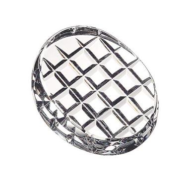 Imagem de Peso em papel – Formato oval – Cristal – Decoração doméstica – Feito à mão – Fundo de cristal cortado – Parte superior lisa e transparente – Enfeite de mesa ou mesa – Blusa inclinada – Lindamente projetada – por Barski – Feita na Europa