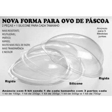 Imagem de Forma Silicone P/ Ovo De Pascoa 3 Parte 5 Kits 150 A 750gr