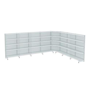 Imagem de Gondola Parede 170 Amapa Flex Kit 7 Metros 1 Canto Branco SP