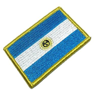 Imagem de Bandeira Argentina Patch Bordada Fecho De Contato Gancho