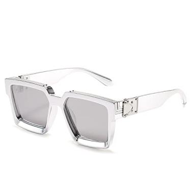 Imagem de Steampunk Sunglasses Men Luxury Designer Retro Trend Sunglasses Women Square Anti-Glare Driving Glasses Male,C7Silver Mirror,china