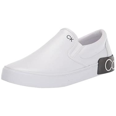 Imagem de Calvin Klein Tênis masculino Ryor, Couro caído branco 143, 43