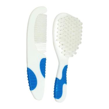 Imagem de Pente e Escova para Cabelo Soft Touch Azul Multikids Baby - BB156