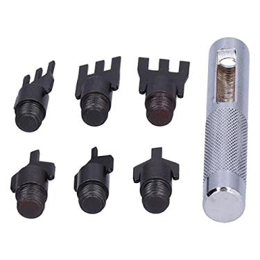 Imagem de Ponta de couro lisa, couro Thonging Chisel Metal intercambiável Ferramenta de couro liso Ferramenta de costura de couro para artesanato em couro