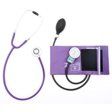 Imagem de Kit Esfigmomanômetro Roxo E Estetoscópio Duosson Cjpa225