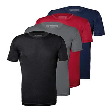 Imagem de Kit 4 Camisetas Novastreet Dry Fit Anti Suor - Linha Premium (as2, alpha, m, regular, Preto/Cinza/Azul/Bordô, GG)