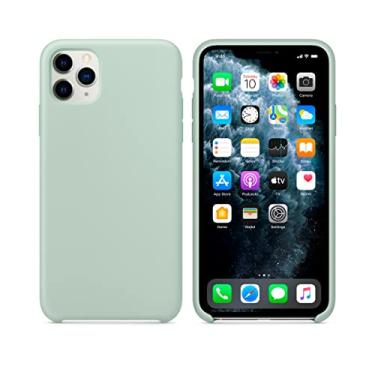Imagem de Capinha Colorida Compatível Com iPhone 11 Pro Max Vermelha ,Preta, Laranja, Amarela, Azul, Rosa, Pink, Branca, Lilás, Marrom, Verde, Roxo, Case Slim Flexível Aveludada Com 3 Camadas De Proteção PREMIUM ONYK (VERDE CLARO)