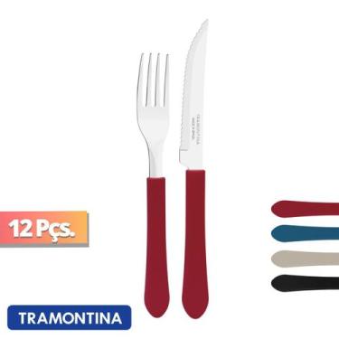 Garfo e Faca Tramontina Leme Inox - Kit 12 Garfos e 12 Facas