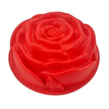 Imagem de Forma De Silicone Rosa Confeitaria Bolo Pudim Mimo Style