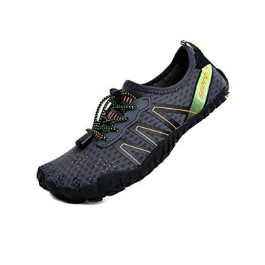 Imagem de Bestgift Sapatos respiráveis de tamanho grande, sapatos de cinco dedos, sapatos de praia de verão para homens e mulheres, secagem rápida Cinza 2 33.5