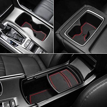 Imagem de Tapetes de porta antipoeira Auovo para Honda Accord 2019 2018 2020 Acessórios interiores Forro de console central de compartimento de porta de ajuste personalizado (17 peças/conjunto)Auovo vermelho TPca-HAMAT