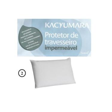 Imagem de Kit 02 Protetores De Travesseiro Impermeáveis Malha 100% Algodão Kacyu