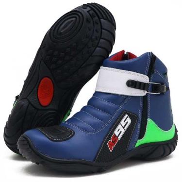 Imagem de Bota motociclista unissex Couro Cores Atron AS95 A Cor:VERDE;TAMANHO:38;Genero:Masculino