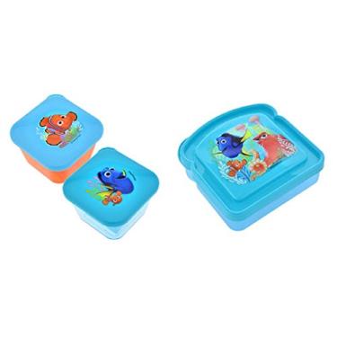 Imagem de Disney Conjunto de lanches Procurando Dory da Pixar com 1 recipiente para sanduíche e 2 recipientes quadrados para lanches
