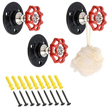 Imagem de Sumnacon 3 peças de suportes de gancho para jaqueta de tubo industrial – suporte de toalha de chapéu rústico resistente, suportes para toalha de parede, suportes para roupas com ferragens para casa, escritório, acabamento preto galvanizado