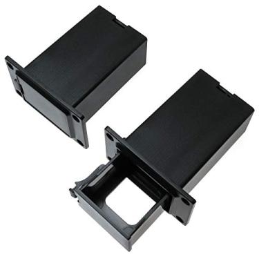 Imagem de E-outstanding Caixa de bateria 9V 2 peças de plástico preto vertical 9V suportes de bateria caixas para captador de baixo de guitarra