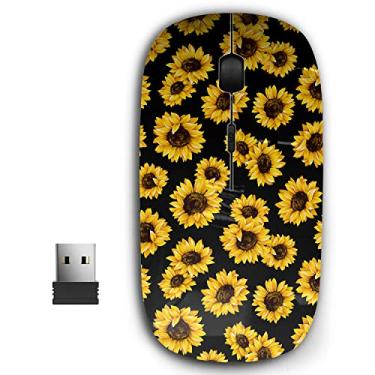 Imagem de Mouse sem fio USB ergonômico portátil 2,4 G para PC, laptop, computador, notebook com nano receptor (girassol)