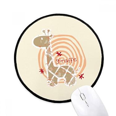 Imagem de DIYthinker Anel de girafa desenho animado animal tapete de mouse pad desktop escritório tapete redondo para computador