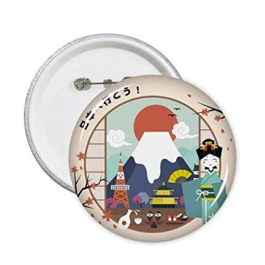 Imagem de Broche de vulcão japonês viajante local emblema botão decoração acessório 5 peças