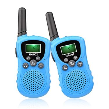 Imagem de Camnoon Walkie Talkie para crianças Handheld 2 Way Radio Toys Max. Walky Talky infantil de 3 km com tela LCD lanterna para crianças indoor jogos ao ar livre acampamento caminhada