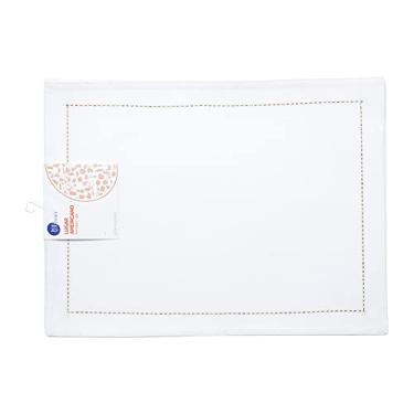 Imagem de Jogo Americano 2 Peças Ponto Ajourde Algodão Brando/Dourado 45cm x 33cm - Wolff