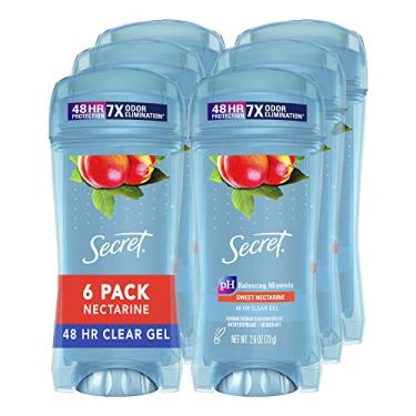 Imagem de Secret Antitranspirante e desodorante Clear gel, aroma de nectarina, 73 g, pacote com 6