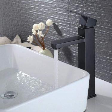 Imagem de Torneira Preta Banheiro Monocomando Lavabo Bica Alta VBT