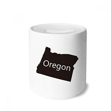 Imagem de DIYthinker Caixa de moedas de cerâmica com mapa dos Estados Unidos da América Oregon