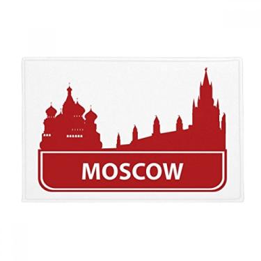 Imagem de DIYthinker Tapete para porta de banheiro com estampa de marco vermelho Moscow Rússia