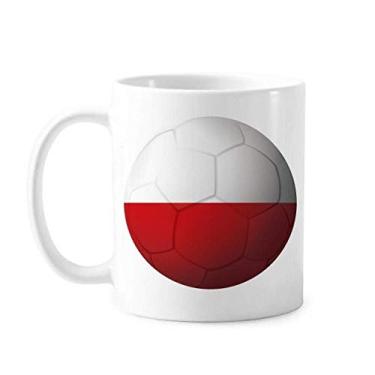 Imagem de Caneca de futebol da bandeira nacional da Polônia cerâmica café porcelana caneca louça