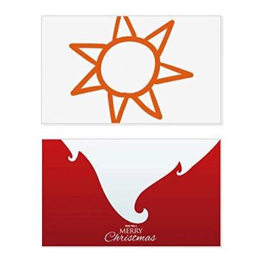 Imagem de Pintura à mão Orange Sun Weather Holiday Merry Christmas Parabéns Card Christmas Letter Message