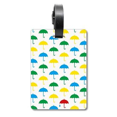 Imagem de Guarda-chuva, chuva, chuva, chuva, nuvem, mala, etiqueta, cartão de bagagem, etiqueta