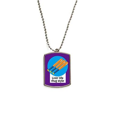 Imagem de DIYthinker Colar com pingente de etiqueta de cachorro de aço inoxidável Hip Hop Music Life Pursues